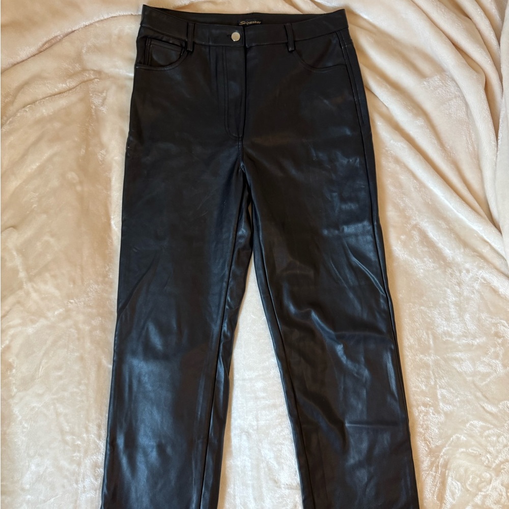 Black Faux Leather Pants